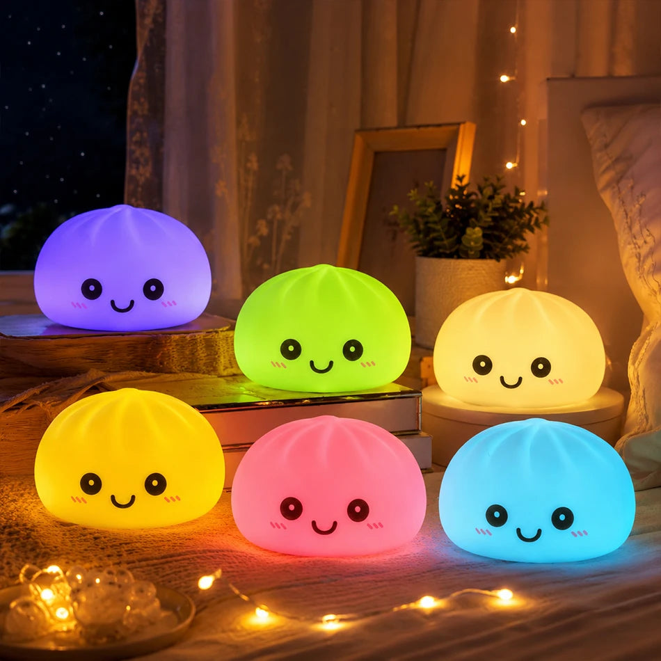 🥟 Świecący Pieróg LED – Lampka Nocna do Sypialni