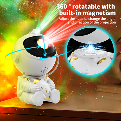 Projektor Gwiazd Astronauta LED – Galaktyka z Pilotem 360°